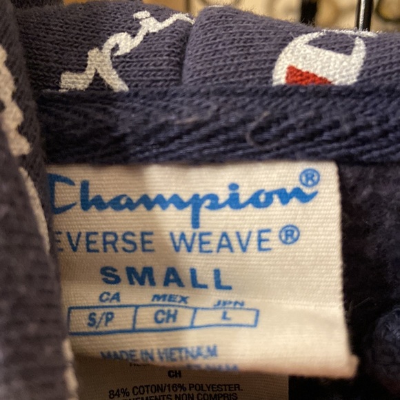 Womens Champion Reverse Weave Allover Logo Hoodie - Picture 3 of 7